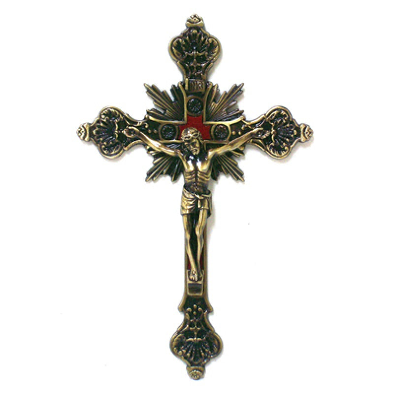 8" Bronze Ornate Crucifix