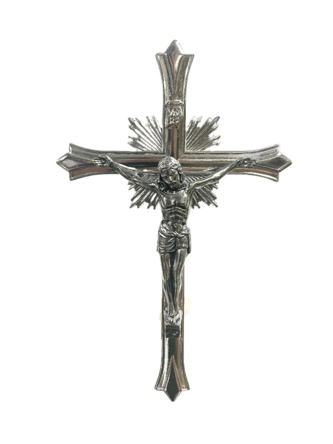 8" Silver Tone Classic Crucifix
