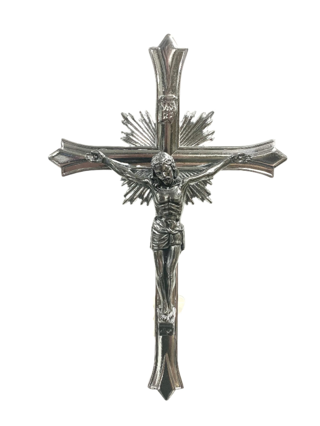 12" Silver Tone Classic Crucifix