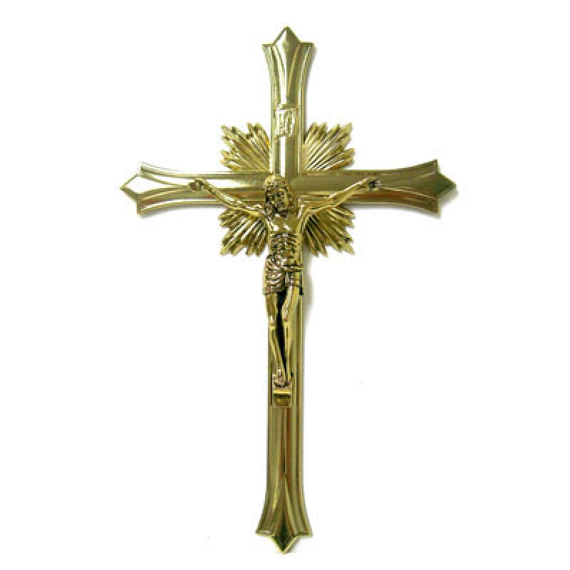 12" Gold Tone Classic Crucifix