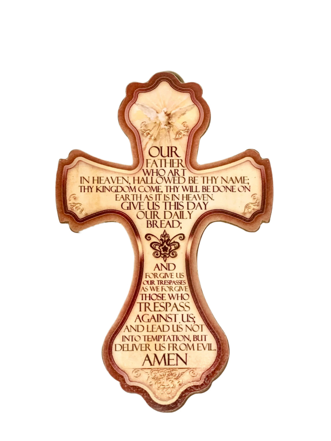 5.5" Wood "Our Father" Prayer Wall Cross