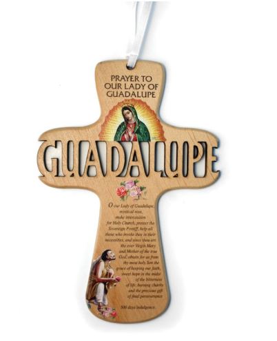 6" Wood Our Lady of Guadalupe Prayer Cross