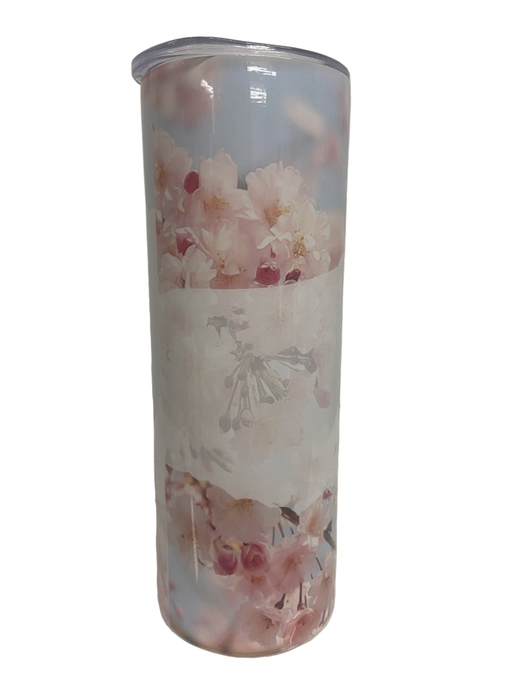 20 oz Stainless Steel Tumbler Cherry Blossom "Proverbs 3:5"