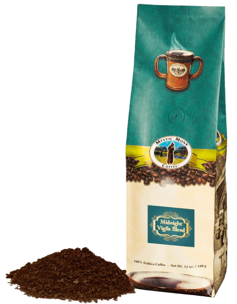 Mystic Monk Midnight Vigils Blend Ground Coffee - 12 oz Bag