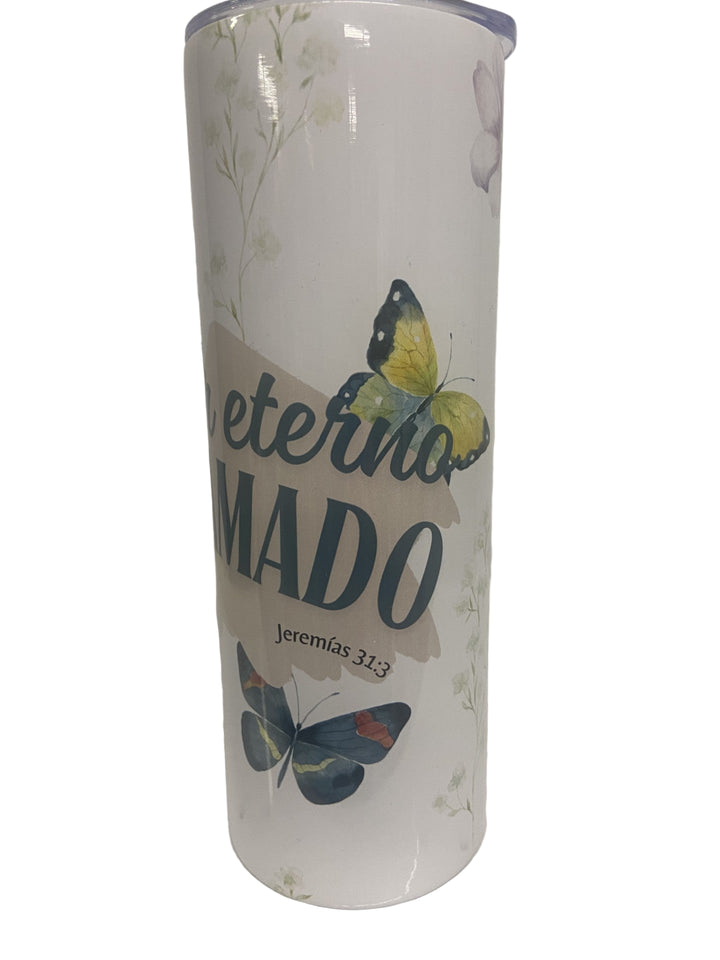 20 oz Stainless Steel Tumbler Butterfly "Con Amor"