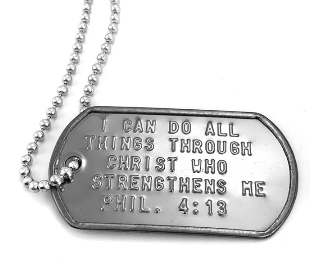 I Can Do All Things Through Christ Dog Tag Necklace