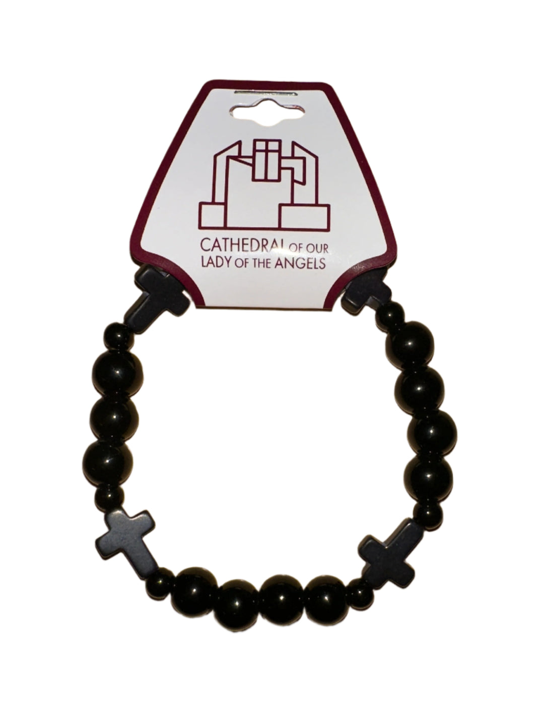 10MM Black Agate Cross Bracelet