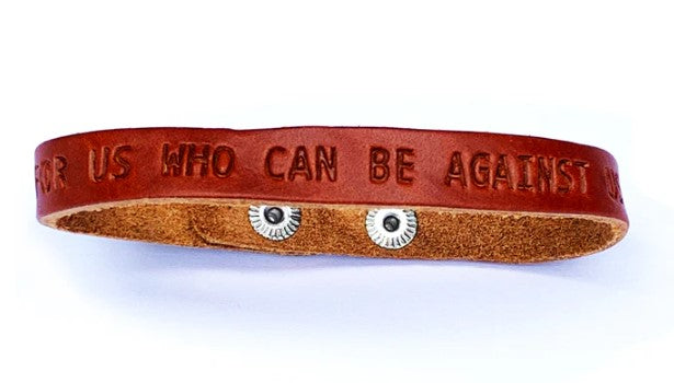 Romans 8:31 God Is For Us Small Leather Bracelet