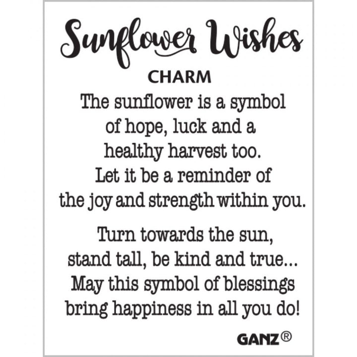 Sunflower Wishes Charm