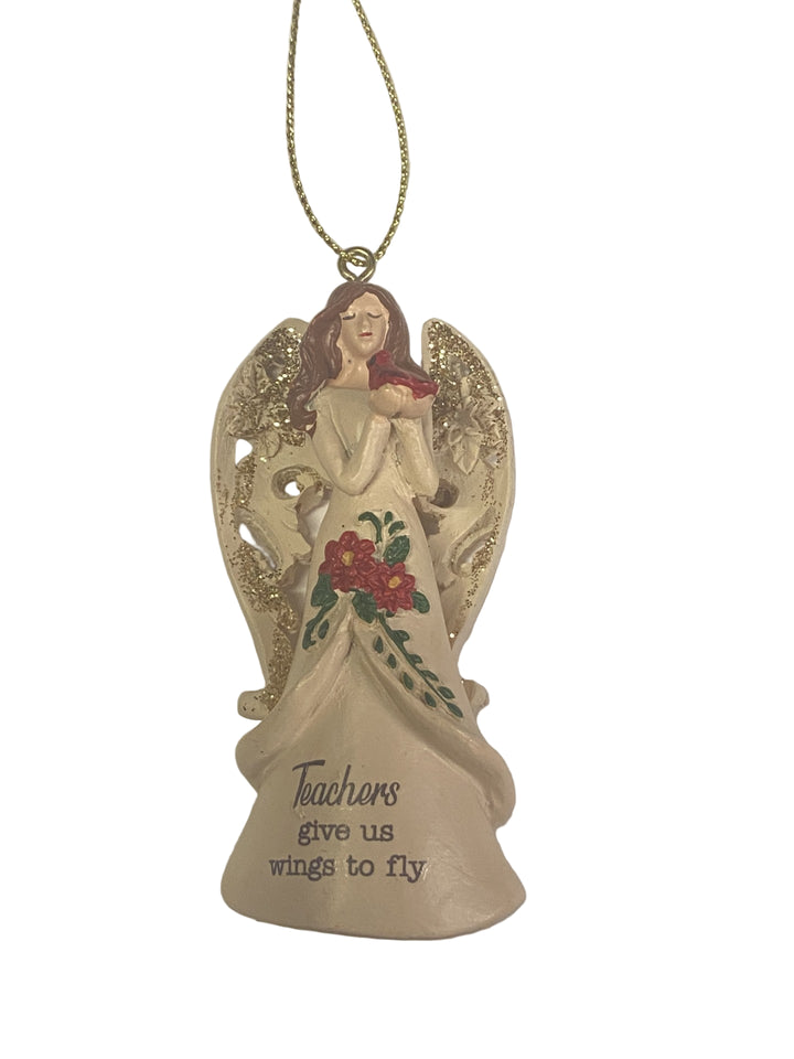 3" Christmas Cardinal Angel Ornaments