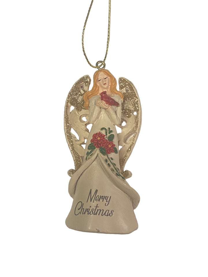 3" Christmas Cardinal Angel Ornaments