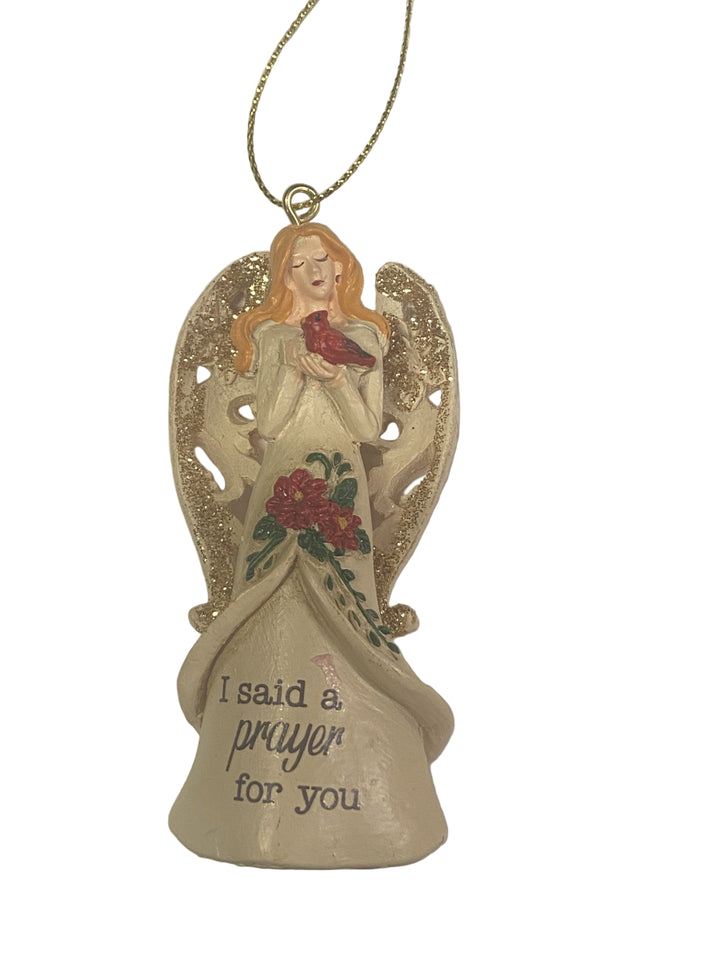 3" Christmas Cardinal Angel Ornaments