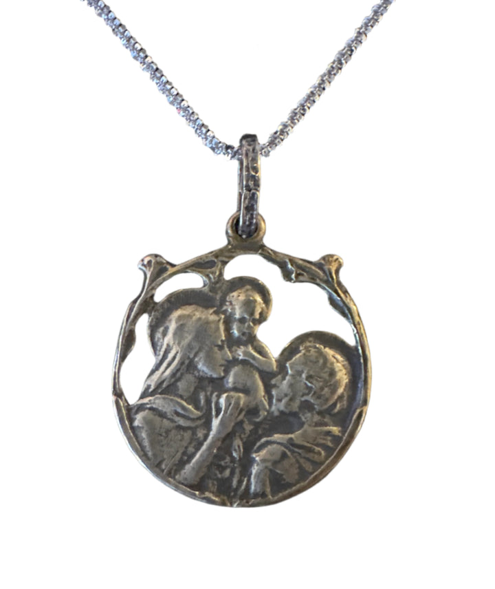 Sterling Silver Holy Family Necklace