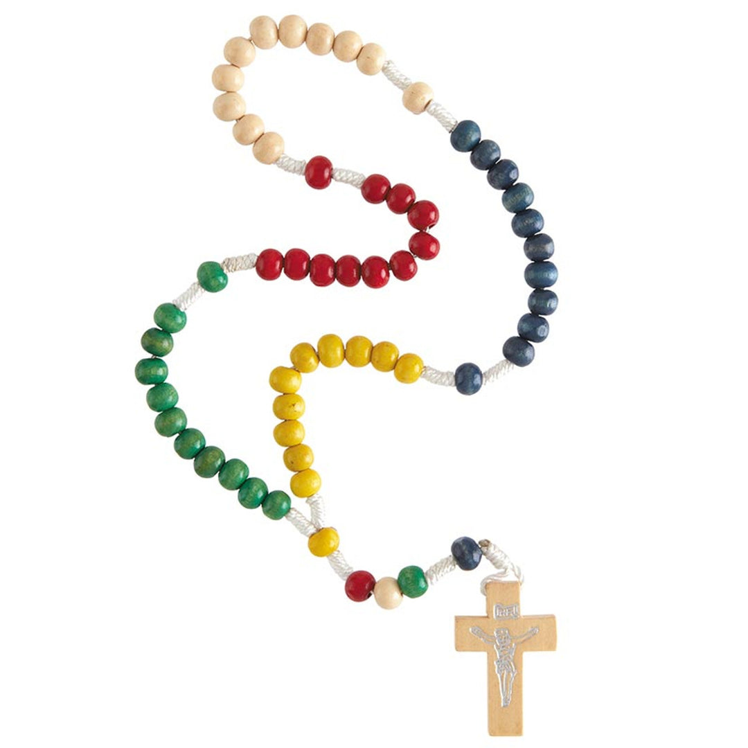 6mm Corded Wood World Mission Rosary with Card