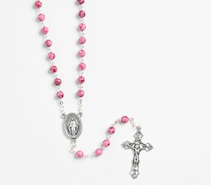 7mm Rose Glass Rosary