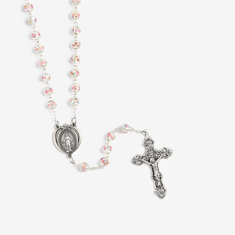 7mm Hand Made Crystal Lamp Bead Rosary