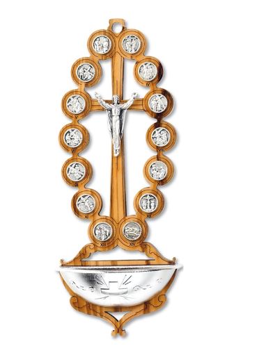 7" Stations of the Cross Holy Water Font