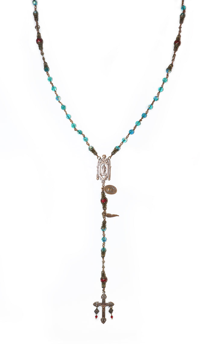Turquoise Swarovski Crystal Heirloom Rosary
