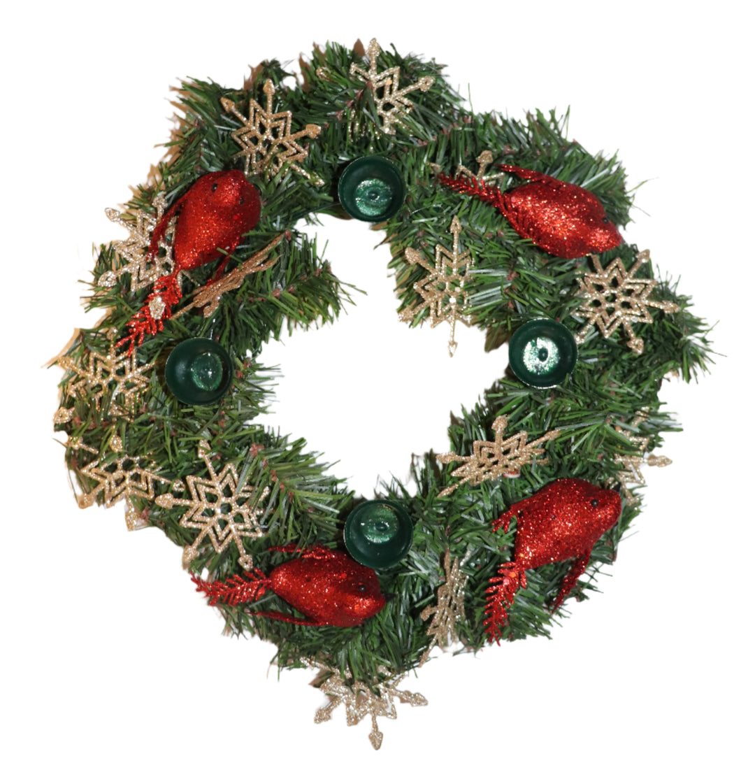 12" Decorated Evergreen Advent Wreath