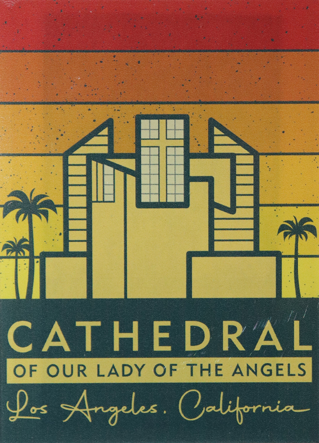 3.75" Acrylic Cathedral of Our Lady of the Angels Sunset Magnet