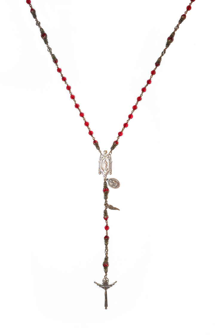 Garnet Swarovski Crystal Heirloom Rosary