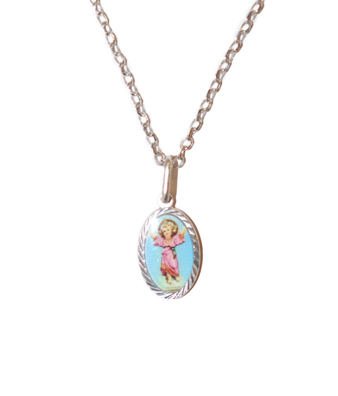 Sterling Silver Divine Child Image Medal on 18" Chain