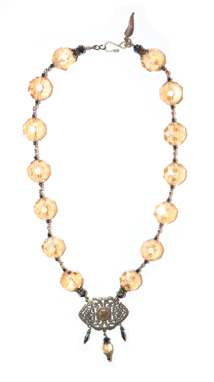 Apricot Crystal Necklace - Large