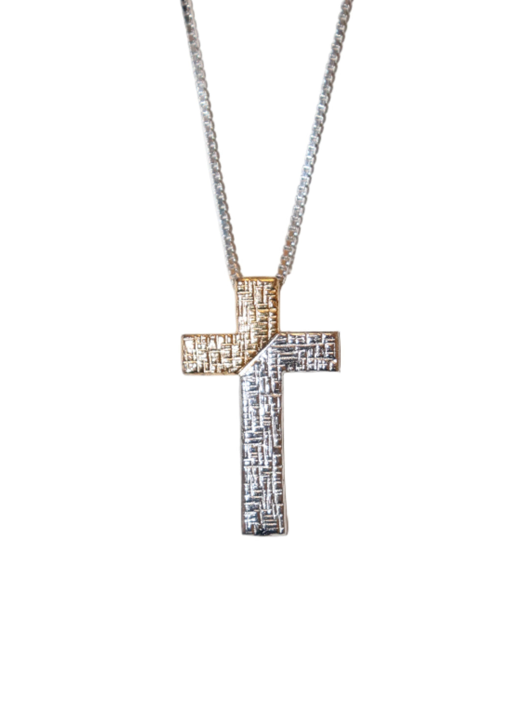 Two-Tone Sterling Silver and Gold Plated Cross