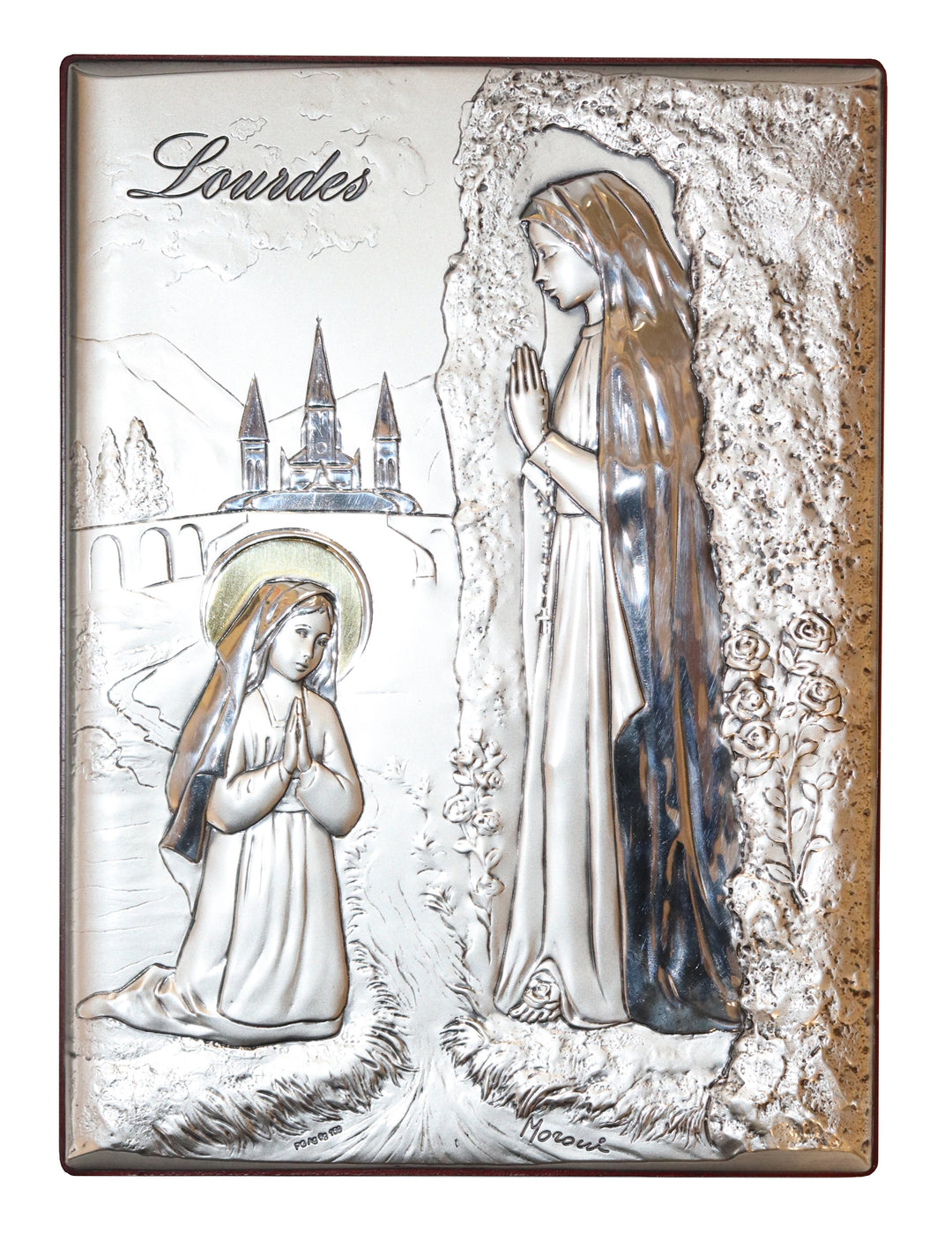 Our Lady of Lourdes Silver Plaque
