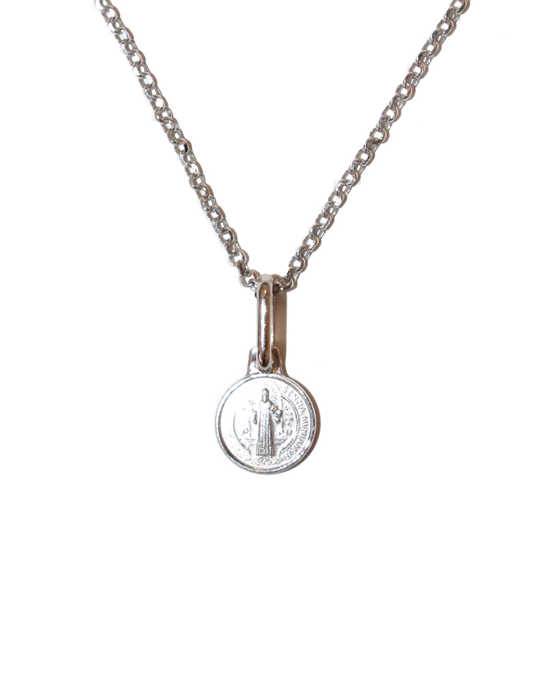 Sterling Silver St. Benedict Medallion on 18" Chain