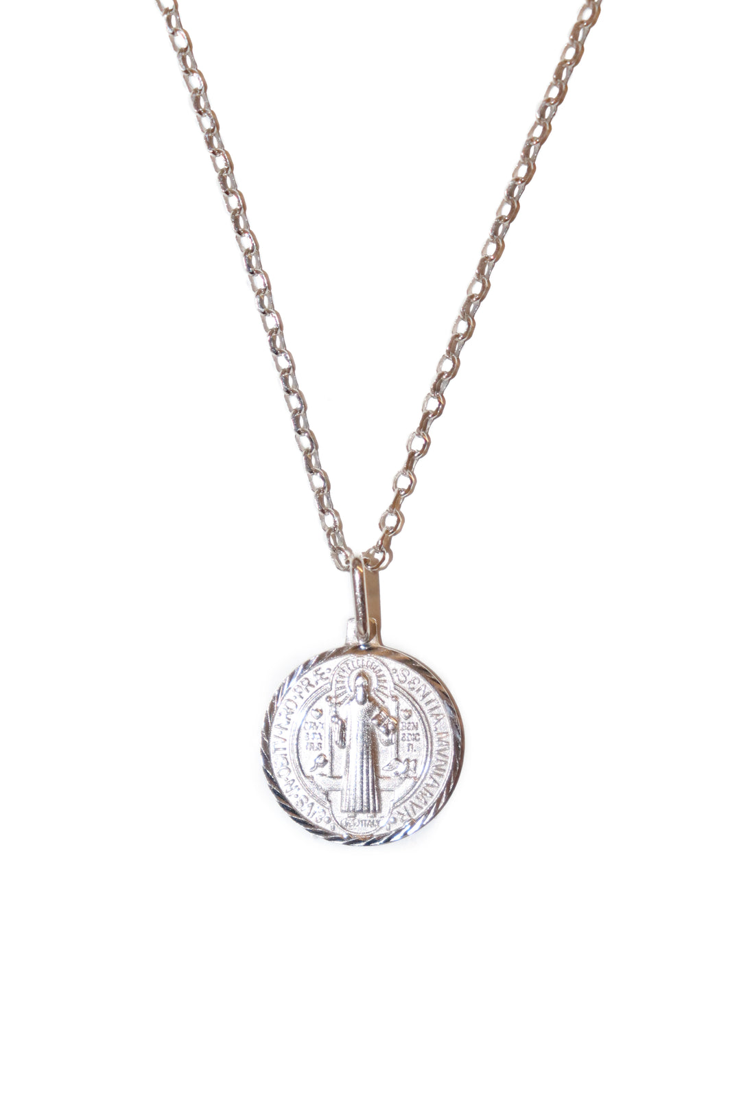 Sterling Silver .75" St. Benedict Medal on 20" Chain