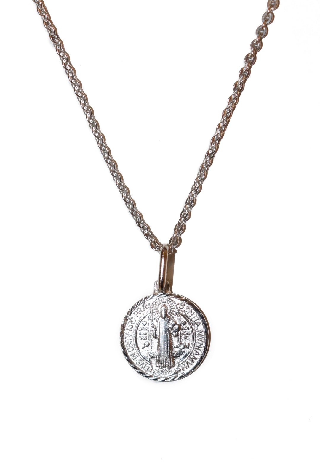 Sterling Silver St. Benedict Medallion on 20" Chain
