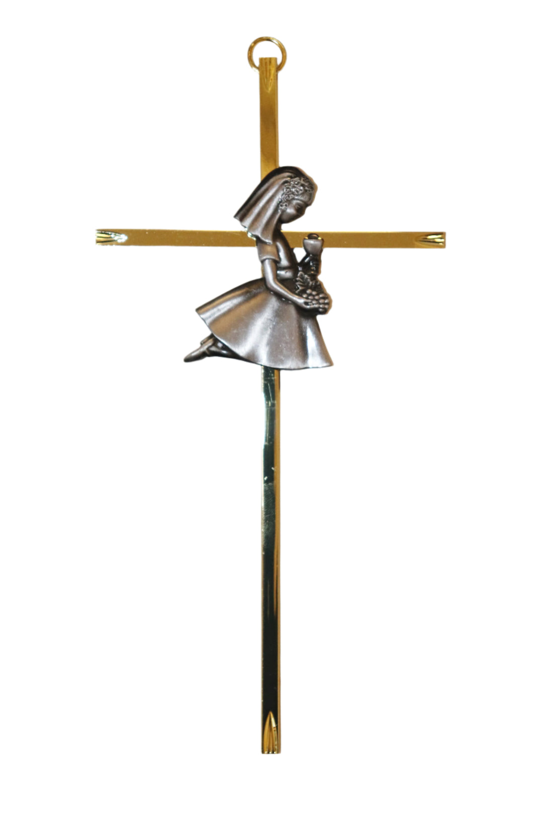7" Two-Tone Girl Communion Cross