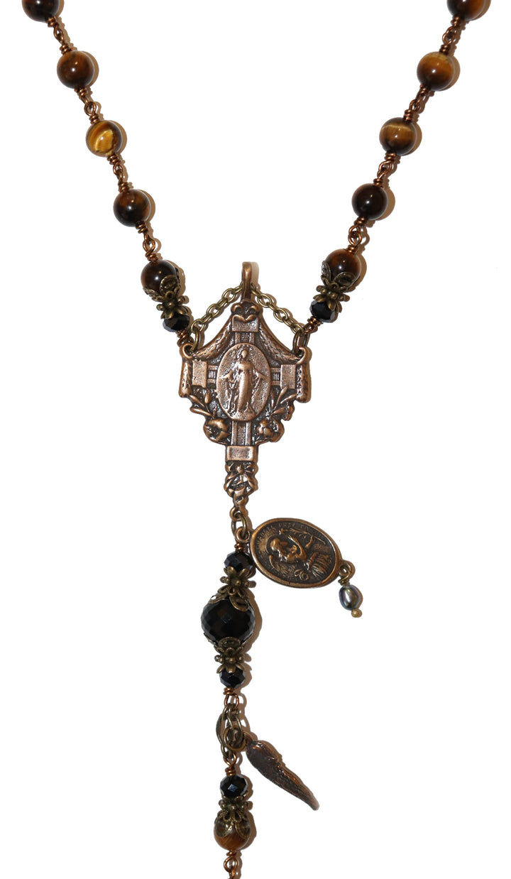 Yellow Tiger Eye Heirloom Rosary