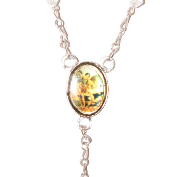 4mm Clear Crystal St. Michael Rosary