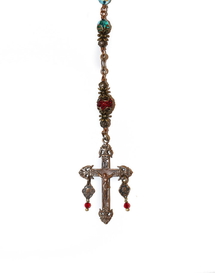 Turquoise Swarovski Crystal Heirloom Rosary