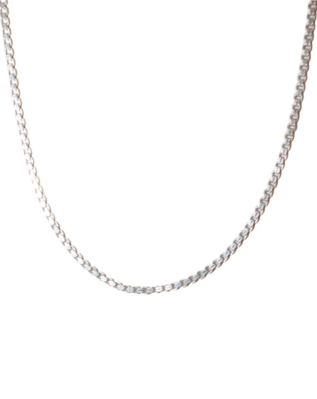 Sterling Silver 24" Heavy Box Chain with Lobster Clasp