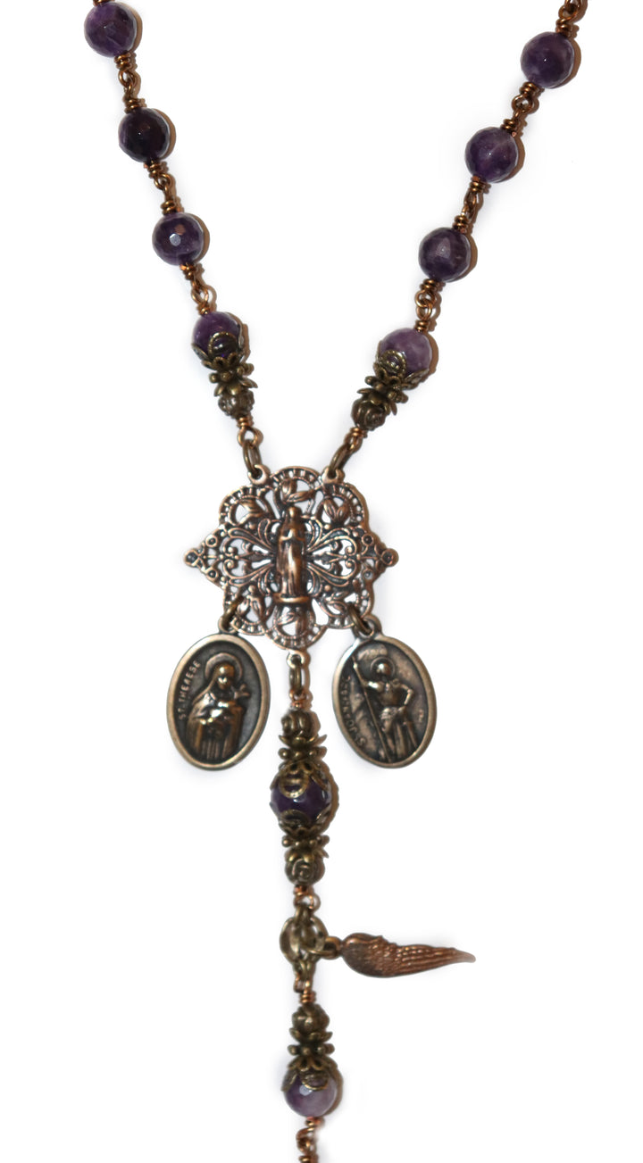 Amethyst Stone Heirloom Rosary