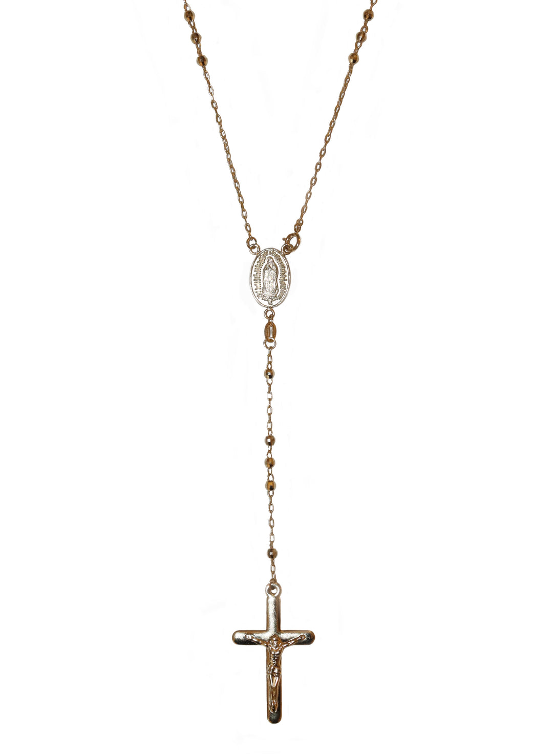 14KT Gold 2.5MM Our Lady of Guadalupe Rosary with Clasp
