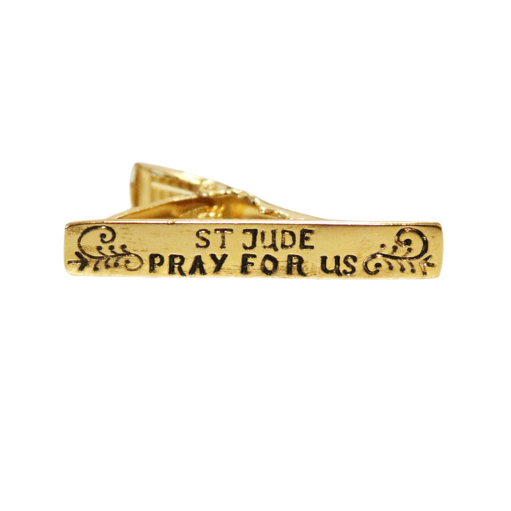 Symbols Of Faith St. Jude Pray For Us Gold Tie Bar Clip