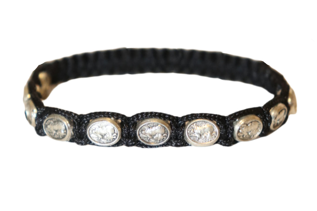 Black Adjustable Chalice Macrame Bracelet