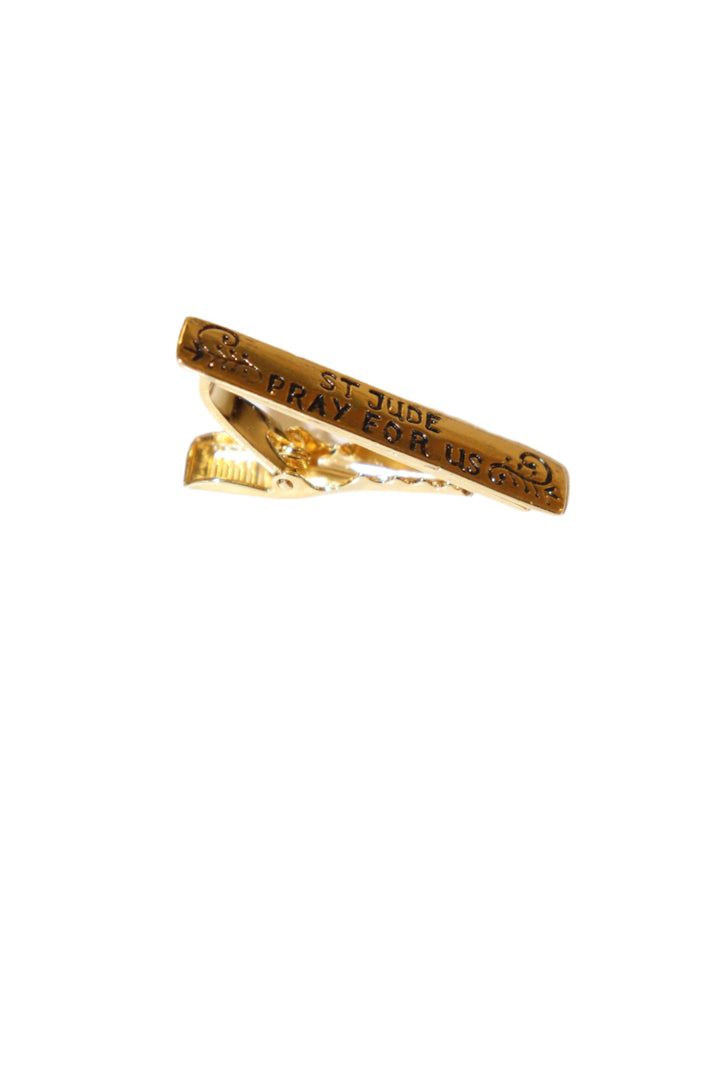 Symbols Of Faith St. Jude Pray For Us Gold Tie Bar Clip
