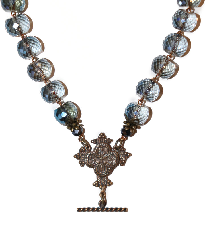 Blue Crystal Double Strand Bracelet of St. Joseph