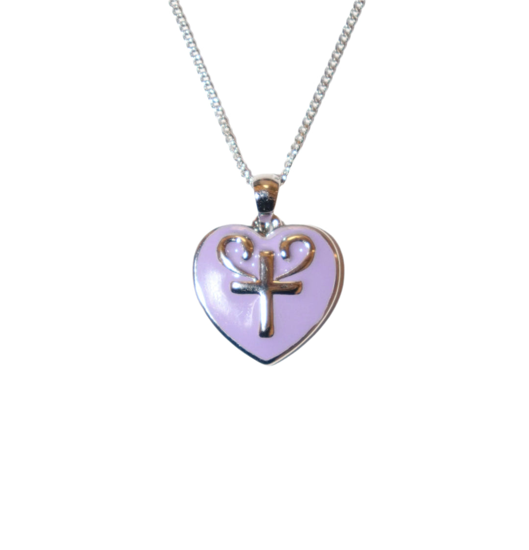 Amethyst Cross & Heart Necklace