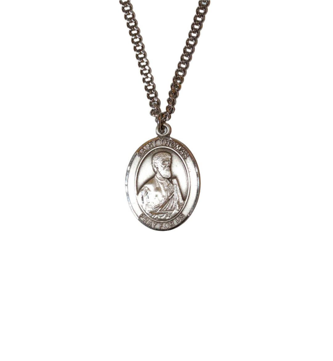 Sterling Silver Saint Thomas the Apostle Medal