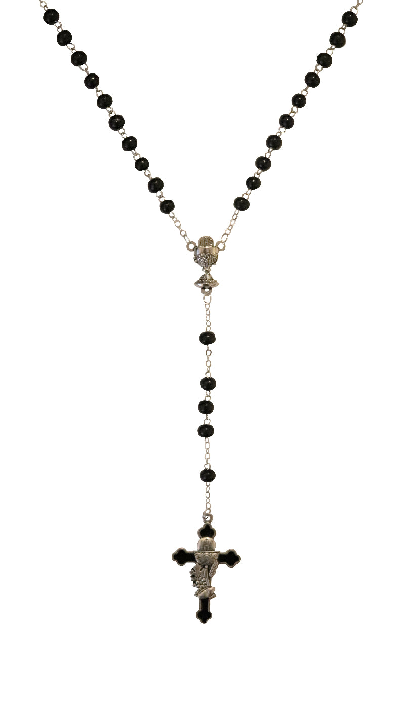 Black Wood First Communion Rosary