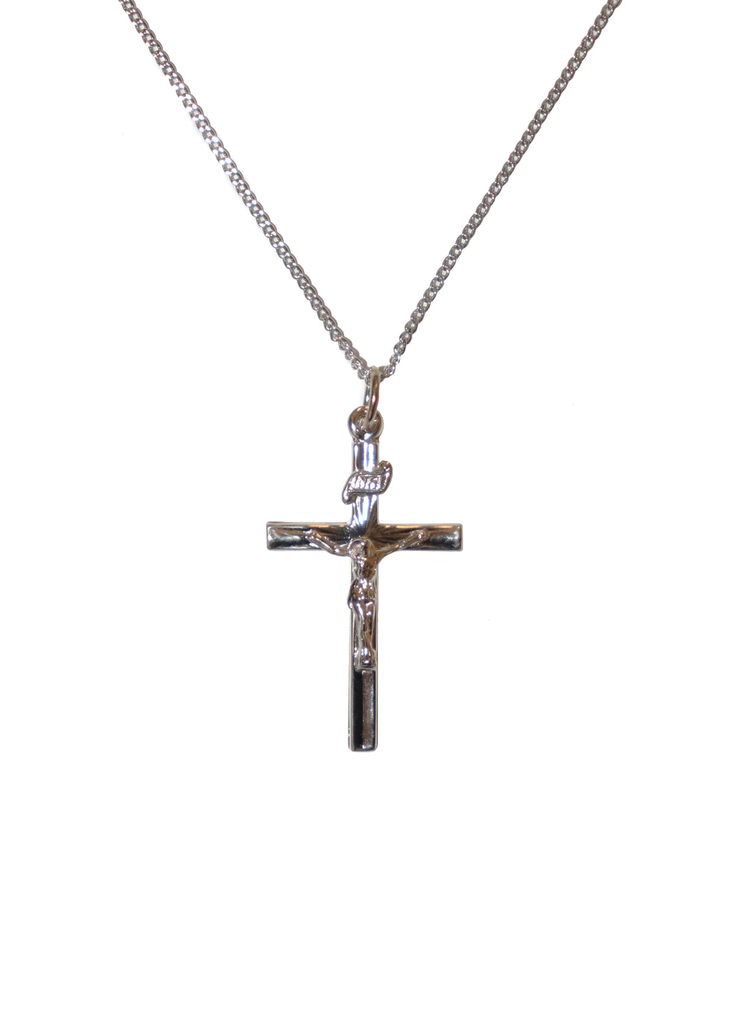 Sterling Silver 1" Skinny Crucifix Necklace