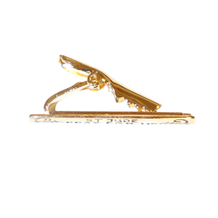 Symbols Of Faith St. Jude Pray For Us Gold Tie Bar Clip