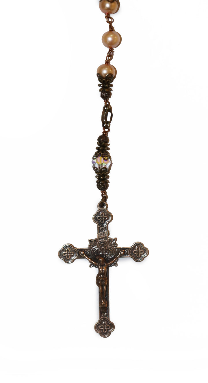 Gold Fresh Water Pearls Heirloom Rosary