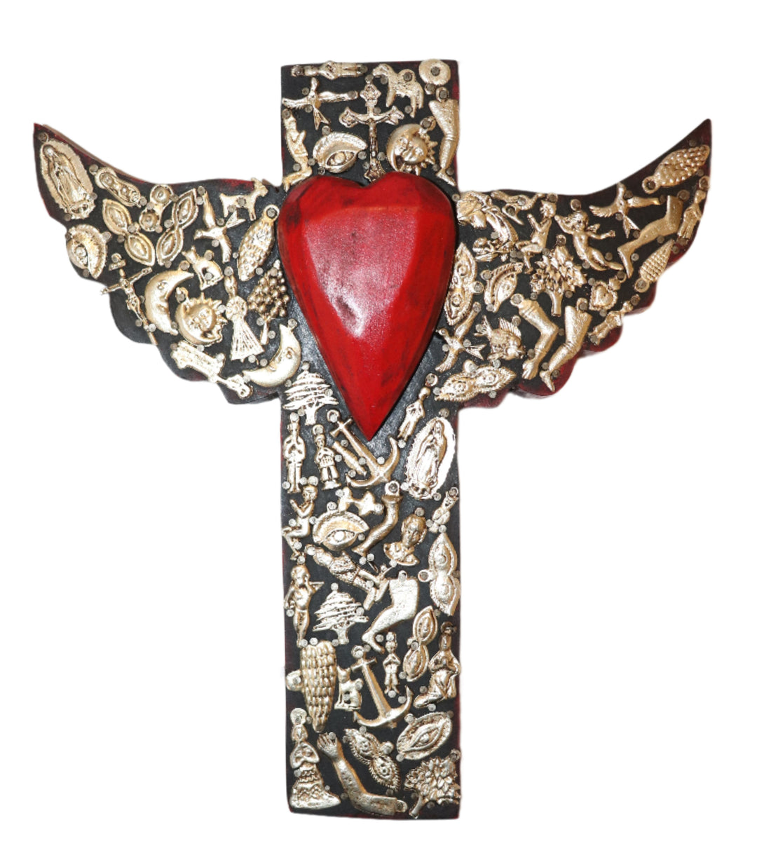 Wooden Milagros Cross with Wings